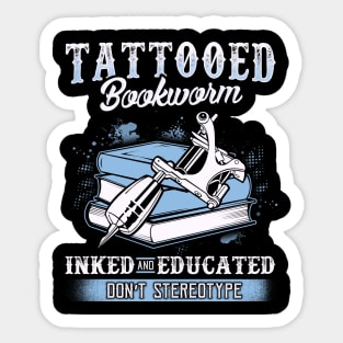 Tattooed Bookworm Sticker